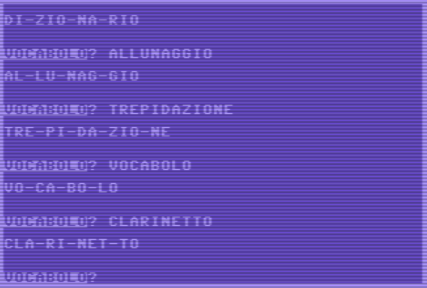 Sillabe – Commodore 64 Basic V2