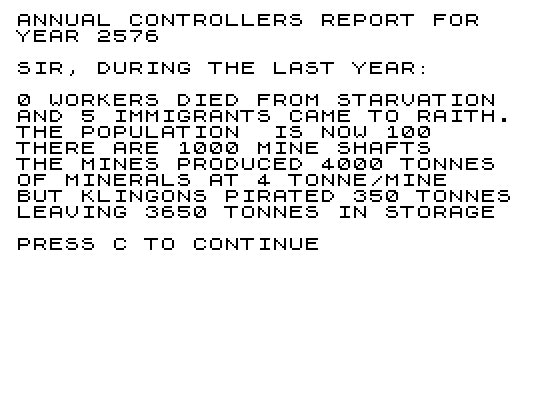 Planet Raith – ZX81 – Basic