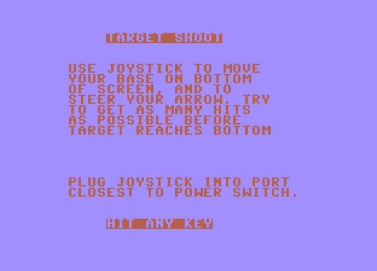 Target Shoot – Commodore 64 – Basic V2