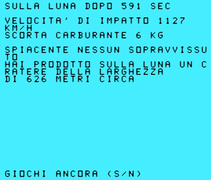 Allunaggio – TI99/4A – TI Extended Basic